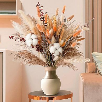 Fall Floral Bouquet with Pampas Grass and Cotton for Home Decor
