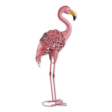 Zingz Home Flamingo Standing Tall Solar Metal Statue