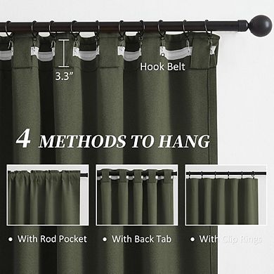 Faux Linen Blackout Curtains, Thermal Insulated Noise-Reducing Panels