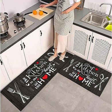 Farmhouse Kitchen Rug Set Washable Non Slip Absorbent Floor Mats