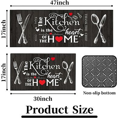 Farmhouse Kitchen Rug Set Washable Non Slip Absorbent Floor Mats