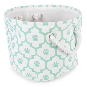 Bone Dry Collapsible Soft Round Pet Storage Bin Lattice Paw Print