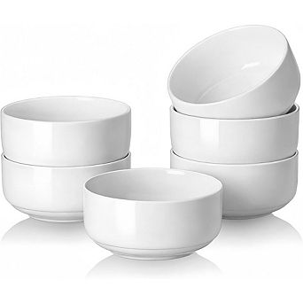 Cereal & Soup Bowls Set of 6 Ceramic, Microwave & Dishwasher Safe
