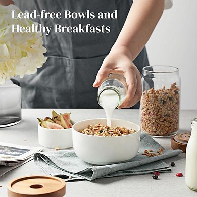 Cereal & Soup Bowls Set of 6 Ceramic, Microwave & Dishwasher Safe