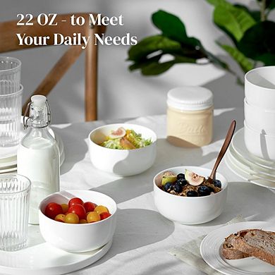 Cereal & Soup Bowls Set of 6 Ceramic, Microwave & Dishwasher Safe