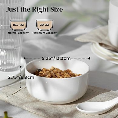 Cereal & Soup Bowls Set of 6 Ceramic, Microwave & Dishwasher Safe