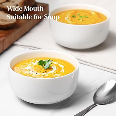 Cereal & Soup Bowls Set of 6 Ceramic, Microwave & Dishwasher Safe