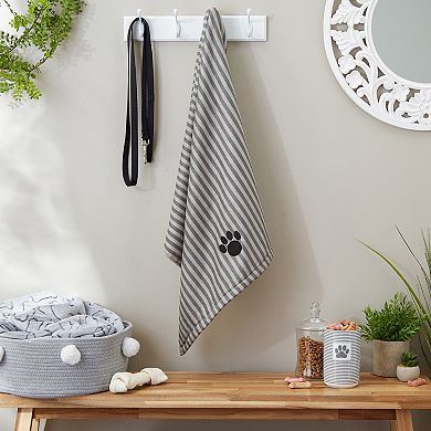 Bone Dry Embroidered Striped Microfiber Pet Towel