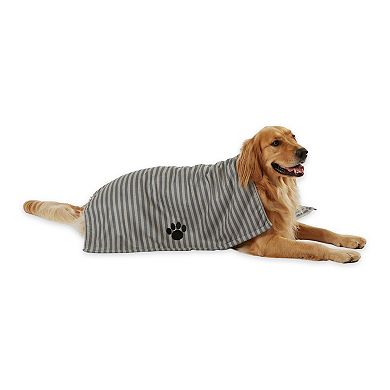 Bone Dry Embroidered Striped Microfiber Pet Towel