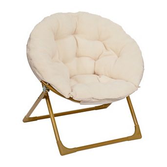 Flash Furniture Kids Folding Faux Fur Saucer Chair for Playroom or Bedroom