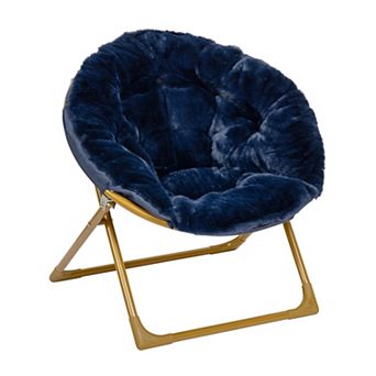 Flash Furniture Kids Folding Faux Fur Saucer Chair for Playroom or Bedroom
