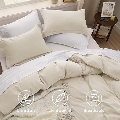 Duvet Cover King Size - 3 Pieces Prewashed Cotton-Like Polyester Extra Soft Bedding Set,No Comforter