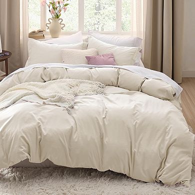 Duvet Cover King Size - 3 Pieces Prewashed Cotton-Like Polyester Extra Soft Bedding Set,No Comforter