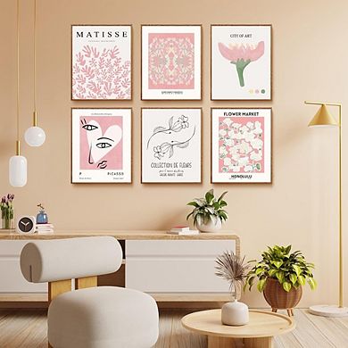 Pink Flower Market Wall Art Matisse Style Floral Prints Aesthetic Decor