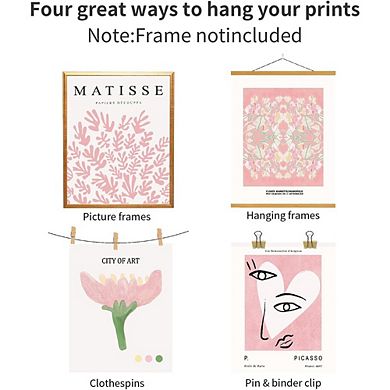 Pink Flower Market Wall Art Matisse Style Floral Prints Aesthetic Decor