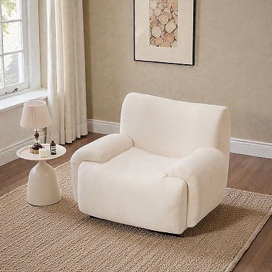 Lufeiya Chenille 42" Wide Upholstered Armchair with Deep Seat, Full Foam Cushion, No-Assembly