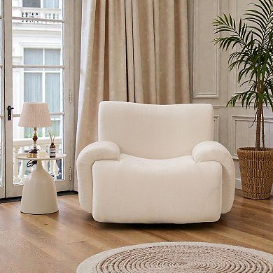 Lufeiya Chenille 42" Wide Upholstered Armchair with Deep Seat, Full Foam Cushion, No-Assembly