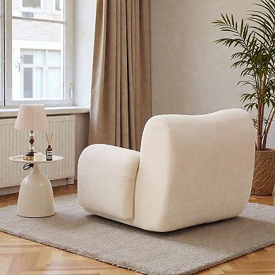 Lufeiya Chenille 42" Wide Upholstered Armchair with Deep Seat, Full Foam Cushion, No-Assembly