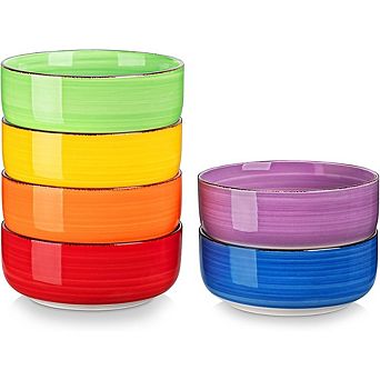 Cereal & Soup Bowls Set of 6 Ceramic, Microwave & Dishwasher Safe