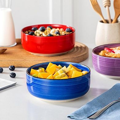 Cereal & Soup Bowls Set of 6 Ceramic, Microwave & Dishwasher Safe