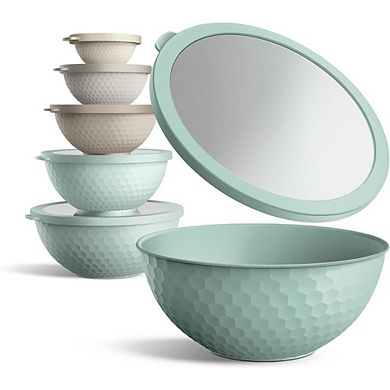 Plastic Mixing Bowl Set, 12-Piece, Nesting, Microwave Safe, With Lids