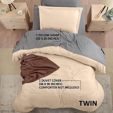 Duvet Cover Twin Size - 2 Piece with Zipper Closure - 1 Comforter Cover & 1 Pillow Sham Comforter