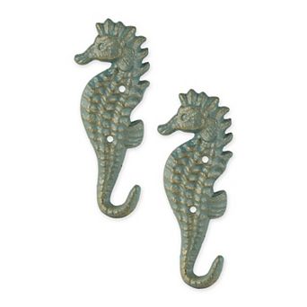 Zingz Home Seahorse Cast Iron Wall Hook Entryway Organizer