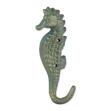 Zingz Home Seahorse Cast Iron Wall Hook Entryway Organizer
