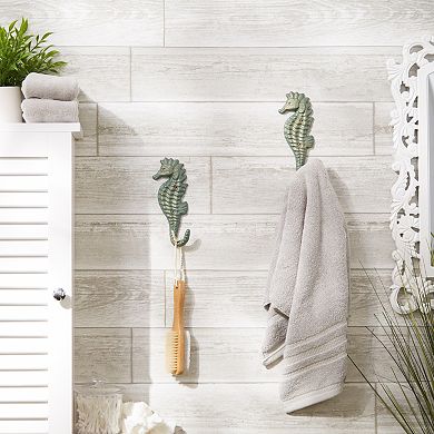 Zingz Home Seahorse Cast Iron Wall Hook Entryway Organizer