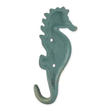 Zingz Home Seahorse Cast Iron Wall Hook Entryway Organizer
