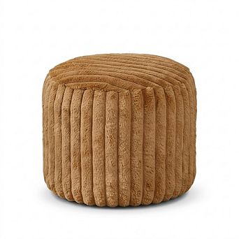 Faux Rabbit Fur Unstuffed Pouf Ottoman Cover Footrest Storage Floor Seat