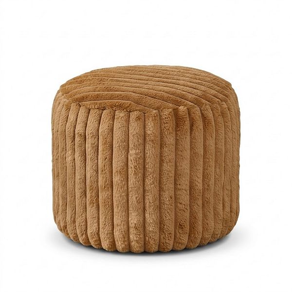 Faux Rabbit Fur Unstuffed Pouf Ottoman Cover Footrest Storage Floor Seat