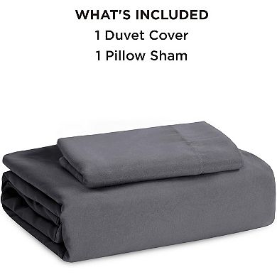 Duvet Cover- 2 Pieces Prewashed Cotton-Like Extra Soft Bedding Set, No Comforter