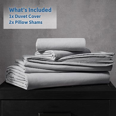 Duvet Cover Queen Size - Soft Prewashed Duvet Cover Set, 3 Piece, with Zipper Closure- No Comforter