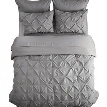 Queen Comforter Set- Bed in a Bag Queen Size Bedding 7 Pieces, Pinch Pleat All Season Comforter
