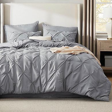 Queen Comforter Set- Bed in a Bag Queen Size Bedding 7 Pieces, Pinch Pleat All Season Comforter
