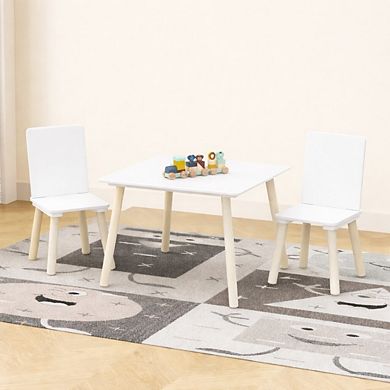 Lufeiya Kids Table and 2 Chairs Set, 3-Piece Activity Play Table Set for Children's Room