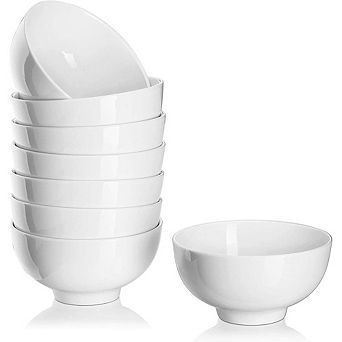 Porcelain Dessert & Cereal Bowls Set of 8, Microwave & Dishwasher Safe