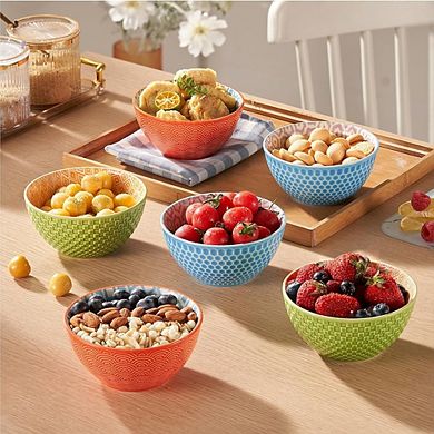 Porcelain Dessert Bowls Set of 6, Microwave & Dishwasher Safe