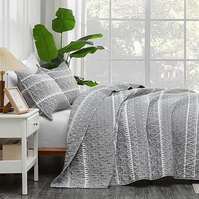 Queen Quilt Bedding Set, 3 Pieces Bohemian Lightweight Reversible Microfiber Bedspread Coverlet Sets