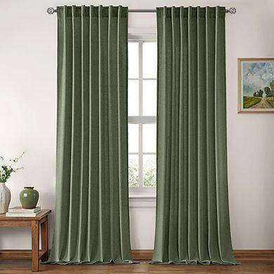 Privacy Linen Curtains 2 Panels, Light Filtering, Semi-Sheer Drapes