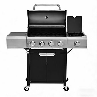 5 Burner Portable Propane Grill, 51000 BTU, 452 sq. in., Ideal for Camping, BBQ & Backyard