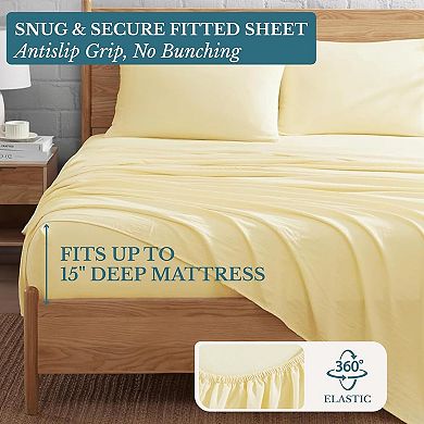 Queen Size Sheet Set, Soft & Breathable Microfiber Bed Sheets, Pre-Washed for Gentle Feel, Cozy