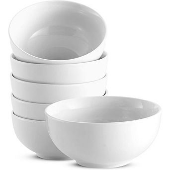 Deep Interior Ceramic Bowls, 6 pc Set, Microwave, Dishwasher & Freezer Safe
