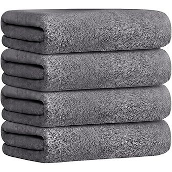 4-Pack Microfiber Bath Towels Soft, Absorbent & Quick-Dry
