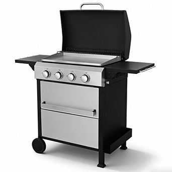 4-Burner Portable Propane Grill, 49200 BTU Gas BBQ Grill for Outdoor Cooking, Camping Grill