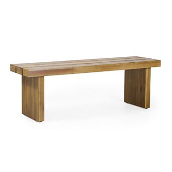Natural Acacia Wood Bench Garden Bench Outdoor Bench Park Bench Patio Bench Yard Bench, 57*16*19 In