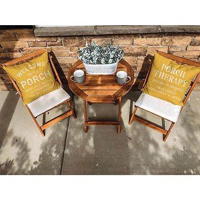 Farmhouse Throw Pillow Covers 18x18, Porch Therapy Yellow Summer Cushion Decor