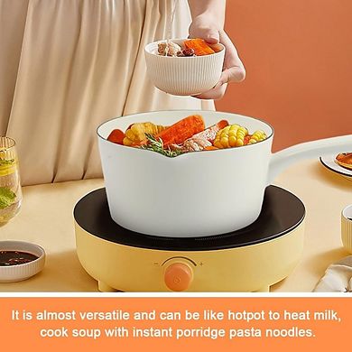 Enamel Milk Pan, Mini Saucepan with Pour Spout, Nonstick, Multi-Stove Safe