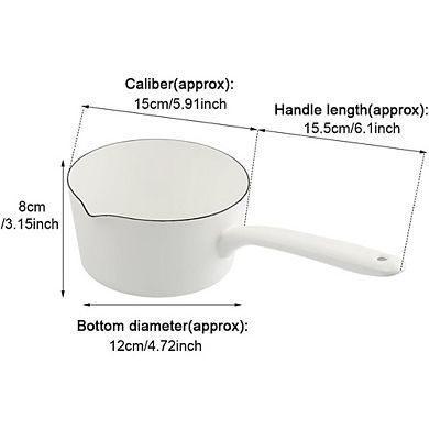 Enamel Milk Pan, Mini Saucepan with Pour Spout, Nonstick, Multi-Stove Safe